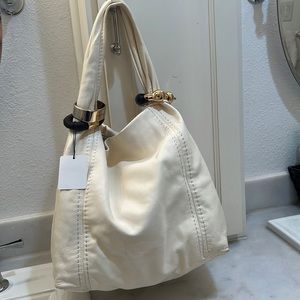 Cream Jimmy Choo hobo bag